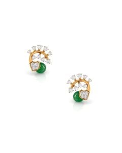 Emerald Diamond Swirl Earrings