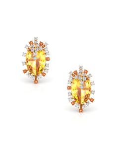 Vibrant Orange Oval Studs