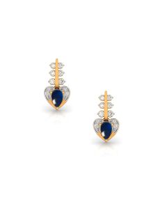 Sapphire Heart Diamond Earrings