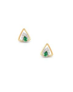 Emerald Triangle Stud Earrings