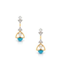 Diamond and Turquoise Drop Earrings