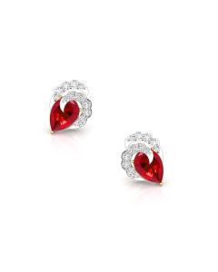 Ruby and Diamond Studs