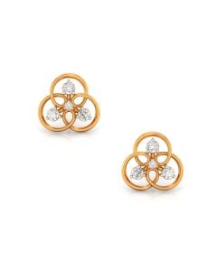 Rose Gold Diamond Cluster Earrings