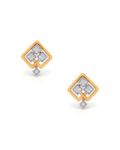 Square Diamond Drop Earrings