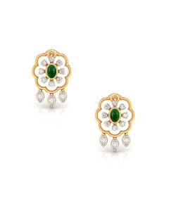 Floral Emerald Diamond Earrings