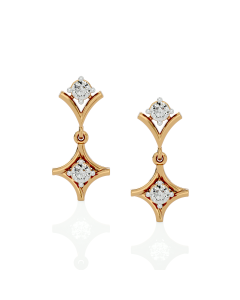 Geometric Diamond Drop Studs