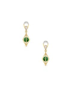 Geometric Emerald Drop Earrings