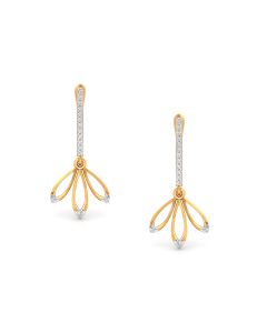 Floral Diamond Rose Gold Nature Earrings