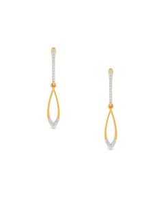 Teardrop Classic Diamond Gold Earrings