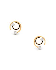 Spiral Diamond Rose Gold Earrings