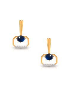 Sapphire Octagon Drop Earrings