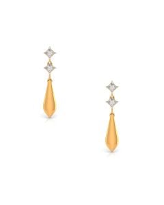 Sleek Teardrop Diamond Rose Gold Earrings