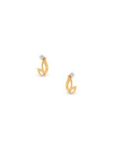 Petite Diamond Leaf Earrings