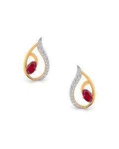 Ruby and Diamond Teardrop Earrings