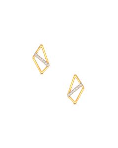 Diamond Striped Rose Gold Earrings