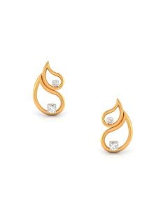 Curved Diamond Drop Earrings