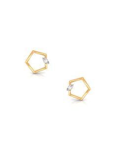 Hexagon Diamond Rose Gold Earrings