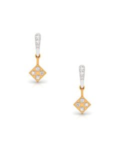 Diamond Drop Rose Luxury Gold Earrings