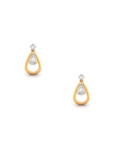 Teardrop Diamond Gold Earrings