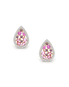 Pink Teardrop Diamond Earrings