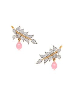 Ruby Leaf Drop Earrings