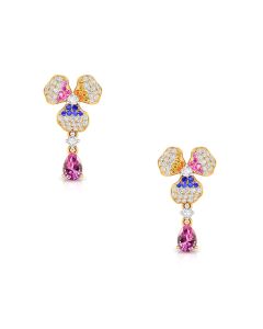 Multicolor Bow Gemstone Earrings