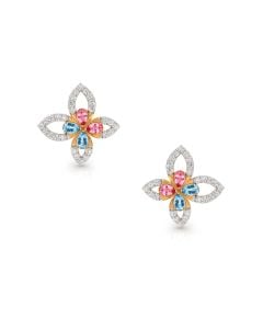 Multicolored Floral Stud Earrings