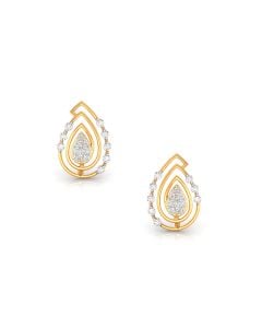 Dual-Layered Diamond Teardrop Earrings