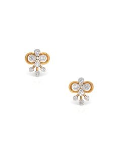 Elegant Swirl Diamond Floral Stud Earrings