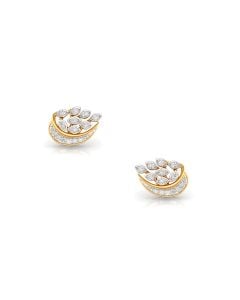 Multi-Layered Diamond Petal Stud Earrings