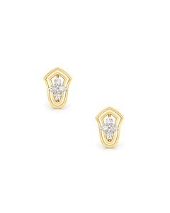 Diamond-Embellished Chevron Stud Earrings