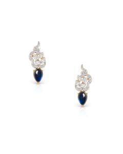 Diamond and Sapphire Vine Stud Earrings