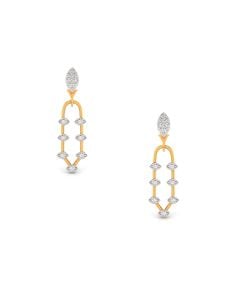 Diamond Marquise Linked Stud Earrings