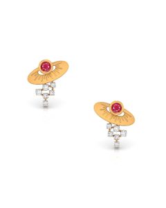 Ruby Drop Diamond Hat Studs