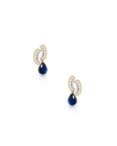 Sapphire and Diamond Crescent Earrings