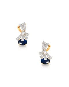 Floral-Inspired Sapphire Diamond Earrings