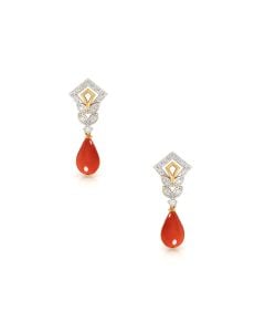 Ruby-Accented Diamond Bow Earrings