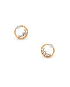 Circular Diamond Wave Stud Earrings