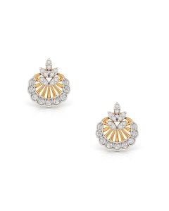 Diamond Fan Drop Earrings