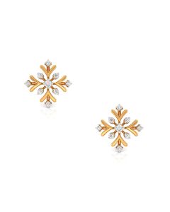 Snowflake Shaped Diamond Stud Earrings