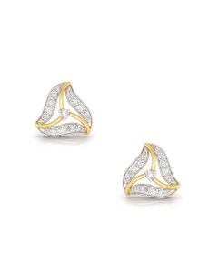 Trilateral Diamond Pavé Stud Earrings