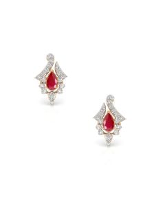 Ruby Marquise Diamond Stud Earrings