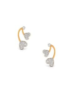 Diamond Drop Heart Stud Earrings