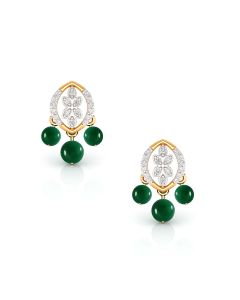 Emerald Bead Drop Earrings