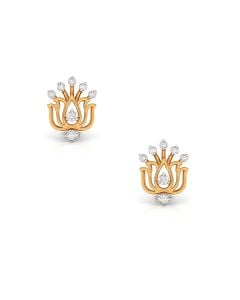 Lotus-Inspired Diamond Stud Earrings