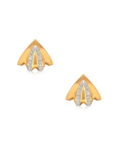 Geometric Diamond Studs with Textured Gold Accents