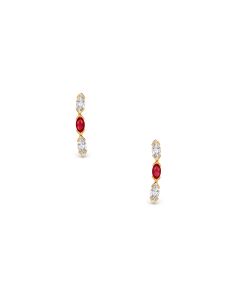 Ruby and Diamond Bar Studs