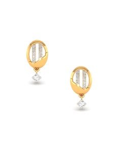 Diamond Oval Drop Earrings