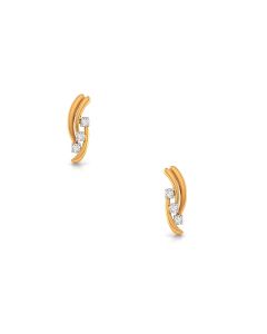 Curved Diamond Earrings with Sleek Gold Detailing