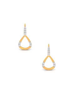 Pear-Shaped Diamond Drop Earrings with Gold Accents